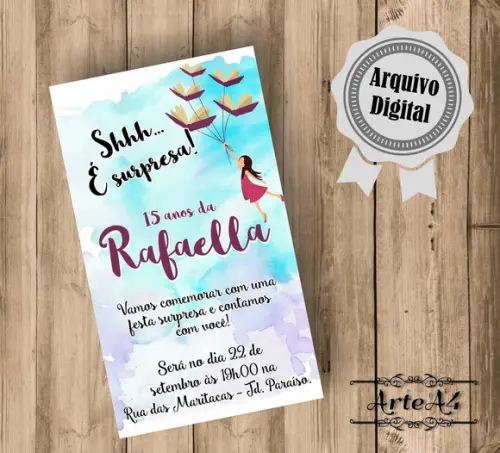 Convite Digital 15 Anos Livros