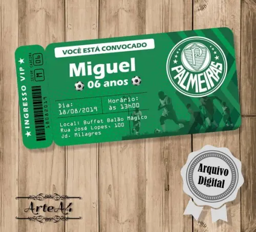Convite Digital Ingresso Futebol