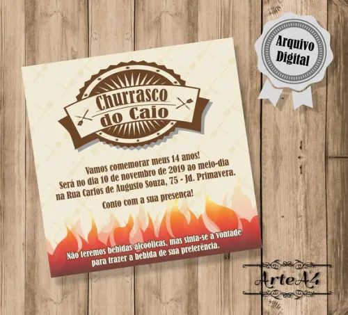 Convite Digital Churrasco