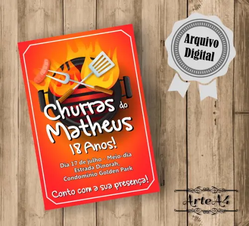Convite Digital Churrasco