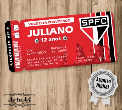 Convite Digital Ingresso Futebol