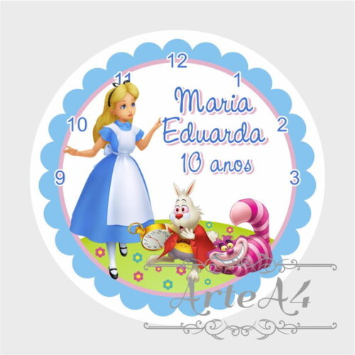 Adesivo p/ Latinha Lembrancinha Alice no País das Maravilhas