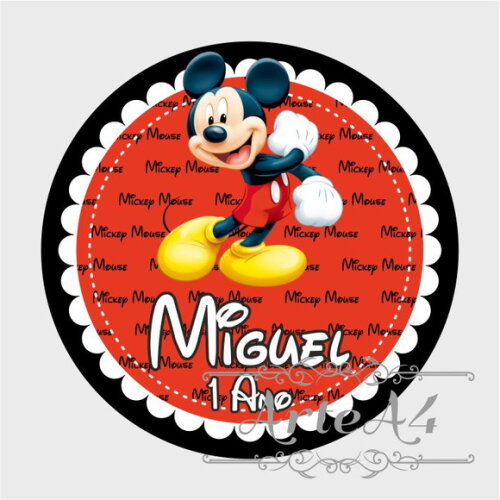 Adesivo Rótulo p/ Latinha Lembrancinha Mickey