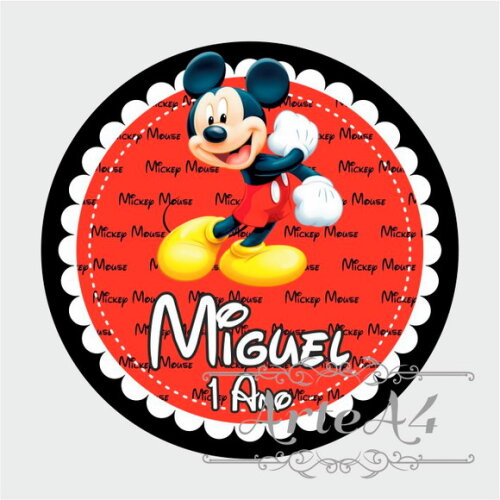 Adesivo Rótulo p/ Latinha Lembrancinha Mickey