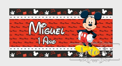 Adesivo Rótulo para Cofrinho Lembrancinha Mickey