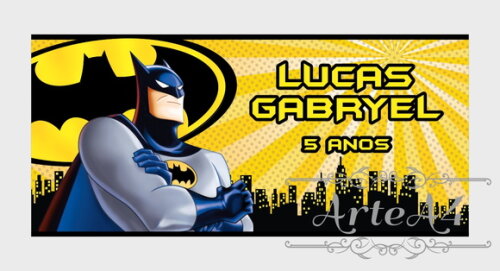 Adesivo Rótulo para Cofrinho Lembrancinha Batman