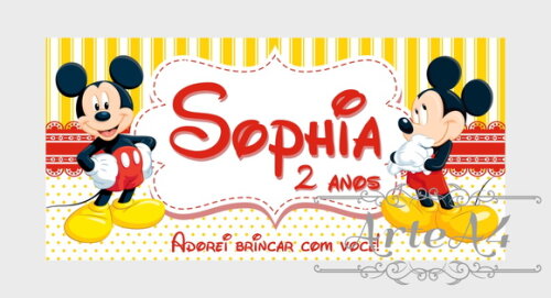 Adesivo Rótulo para Cofrinho Lembrancinha Mickey