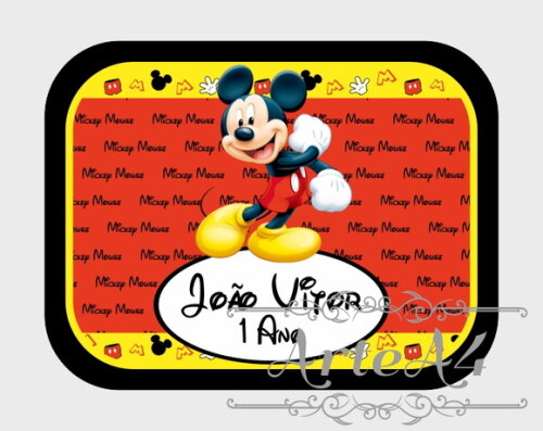 Adesivo Rótulo para Marmitinha Lembrancinha Mickey