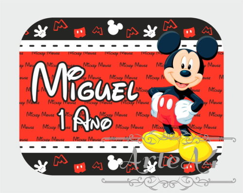 Adesivo Rótulo para Marmitinha Lembrancinha Mickey