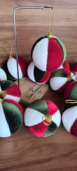 Bolas de Natal em Veludo Cristal