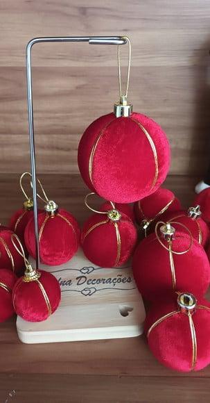 Bolas de Natal em Veludo Cristal