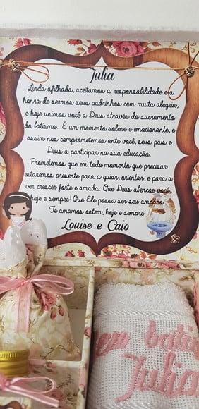 Caixa batizado convite padrinhos