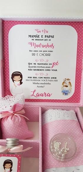 Caixa batizado padrinhos