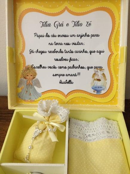 Caixa batizado padrinhos