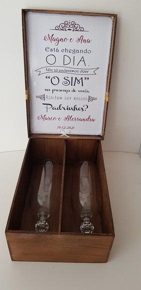 Caixa Convite padrinhos casamento