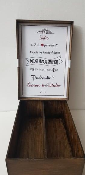 Caixa Convite padrinhos casamento