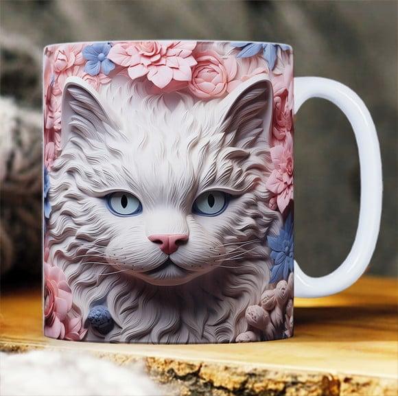 Canecas Impressão 3d Gato Preto