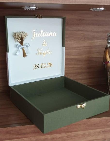 Kit 2 Caixas Padrinhos da Noiva Grande com Letras Acrílico