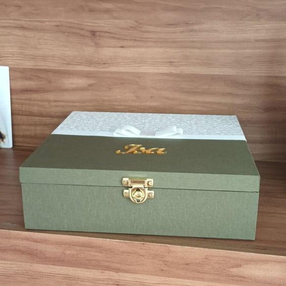 Kit 2 Caixas Padrinhos da Noiva Grande com Letras Acrílico