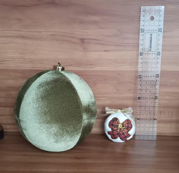 Kit 12 Bolas Natal em Veludo Cristal