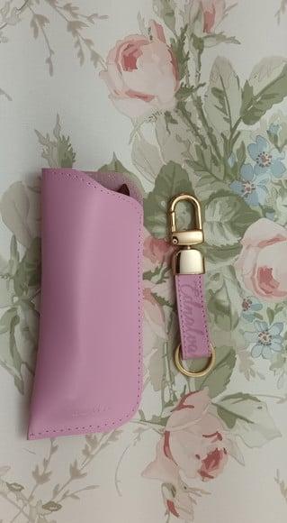 Porta Óculos + Chaveiro em Couro Personalizado
