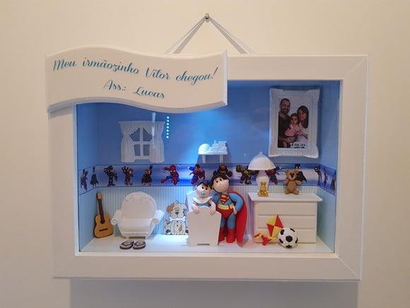 Quadro maternidade irmãos Super Herois
