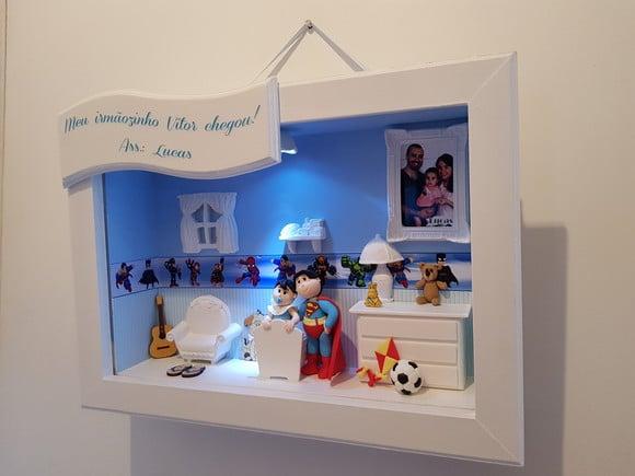 Quadro maternidade irmãos Super Herois