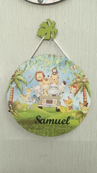 Quadro Maternidade Menino Bichos Safari