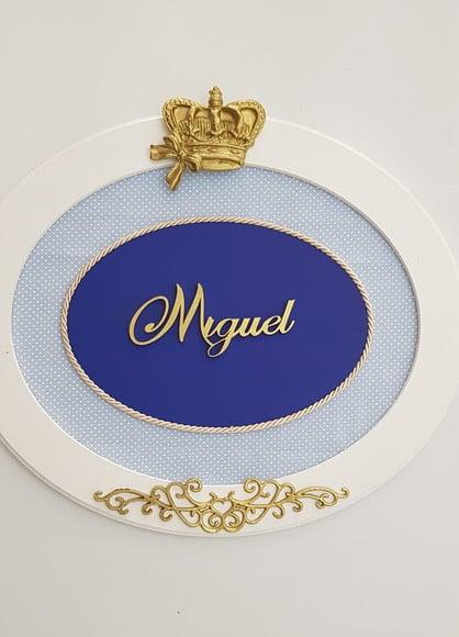 Quadro Maternidade Oval Azul