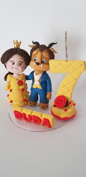 Topo de Bolo Princesa e a Fera Cut