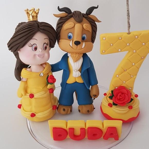 Topo de Bolo Princesa e a Fera Cut