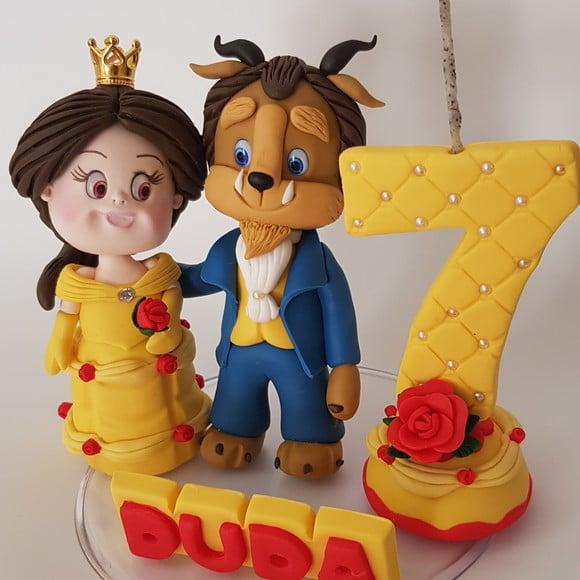 Topo de Bolo Princesa e a Fera Cut
