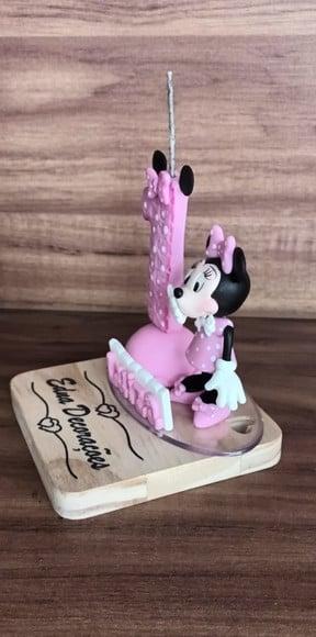 Vela 1 Ano Minie Rosa
