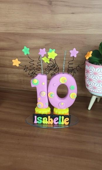 Vela 10 Anos Neon