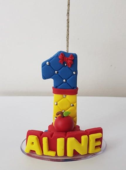 Vela 1 Ano Princesa Branca