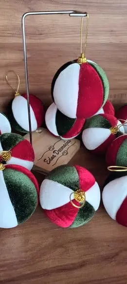 Bolas de Natal em Veludo Cristal