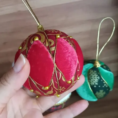 Bolas de Natal em Patchwork Sob Encomenda