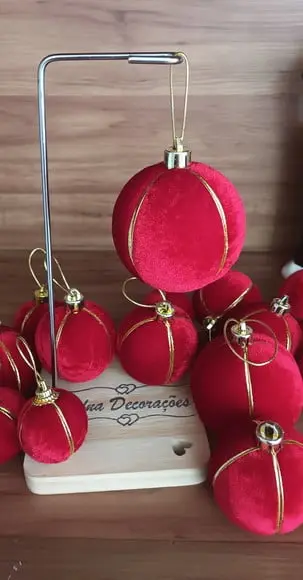 Bolas de Natal em Veludo Cristal