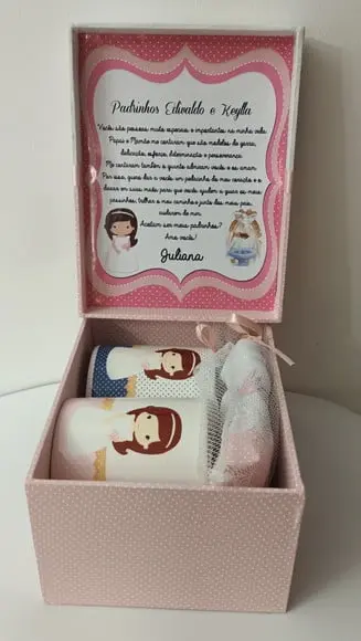 Caixa Batizado Convite Padrinhos