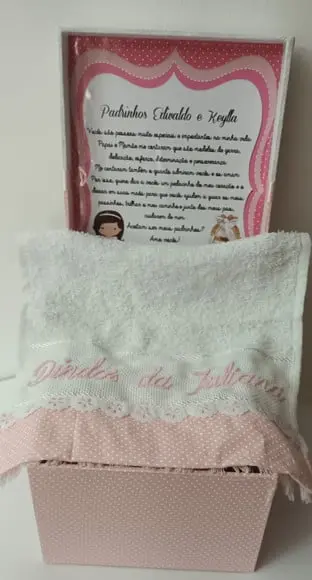 Caixa Batizado Convite Padrinhos