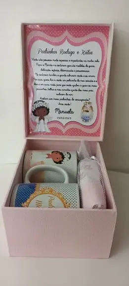 Caixa Batizado Convite Padrinhos