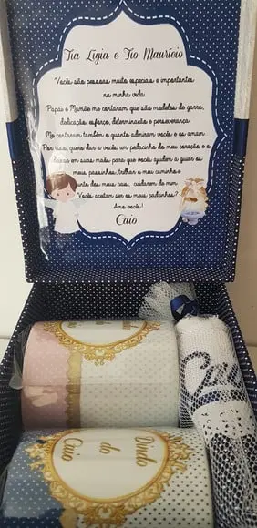 Caixa Batizado Convite Padrinhos