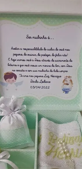 Caixa Batizado Convite Padrinhos