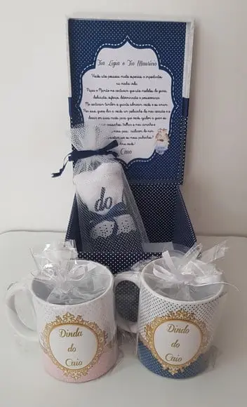Caixa Batizado Convite Padrinhos