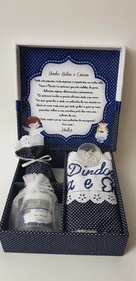 Caixa batizado padrinhos