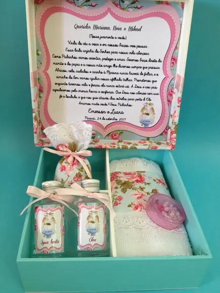 Caixa batizado padrinhos