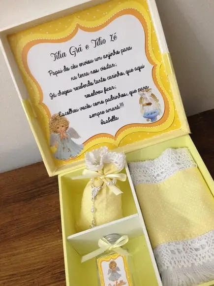Caixa batizado padrinhos