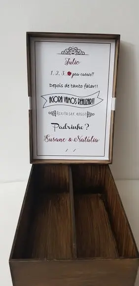 Caixa Convite padrinhos casamento
