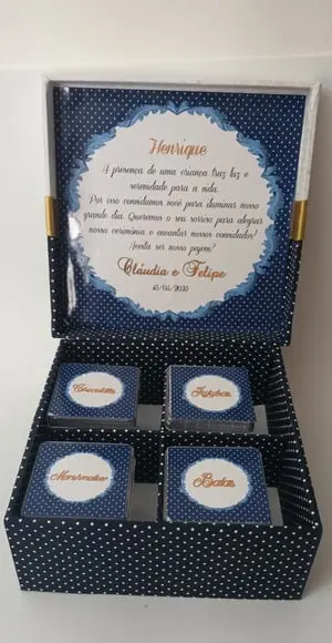 Caixa Convite Pajem Azul Marinho