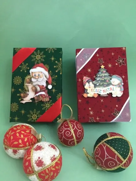 Caixa decorada natal